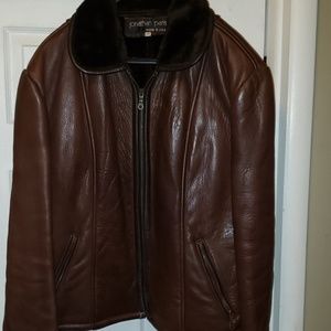 Brown leather jacket
